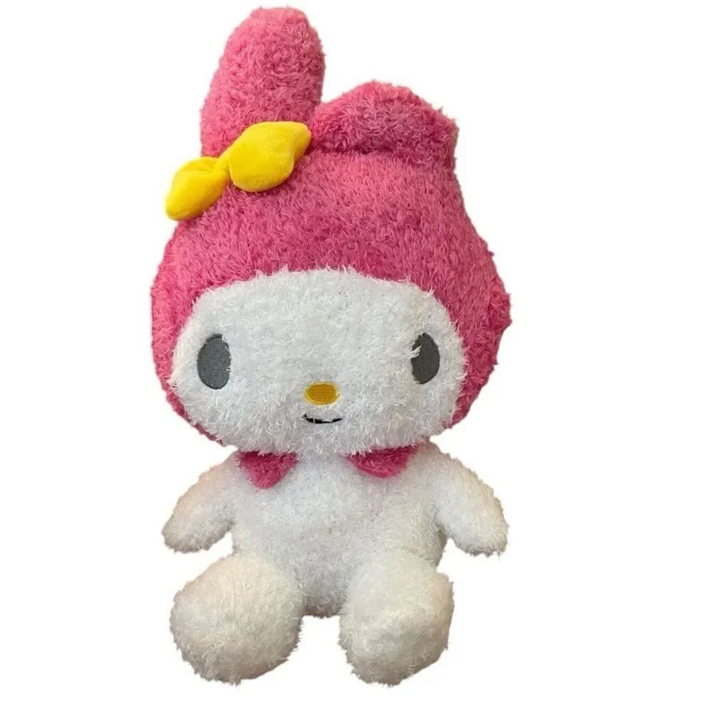 Hello Kitty My Melody Plush Mini Backpack Faux Fur Pillow Large Pajama Bag NWT